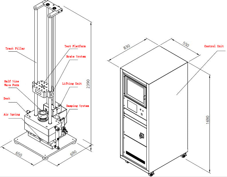 Automated Pneumatic Shock Tester with Max. Load of 10 Kg (UN 38.3.4.4 ) - MSK-SS-10