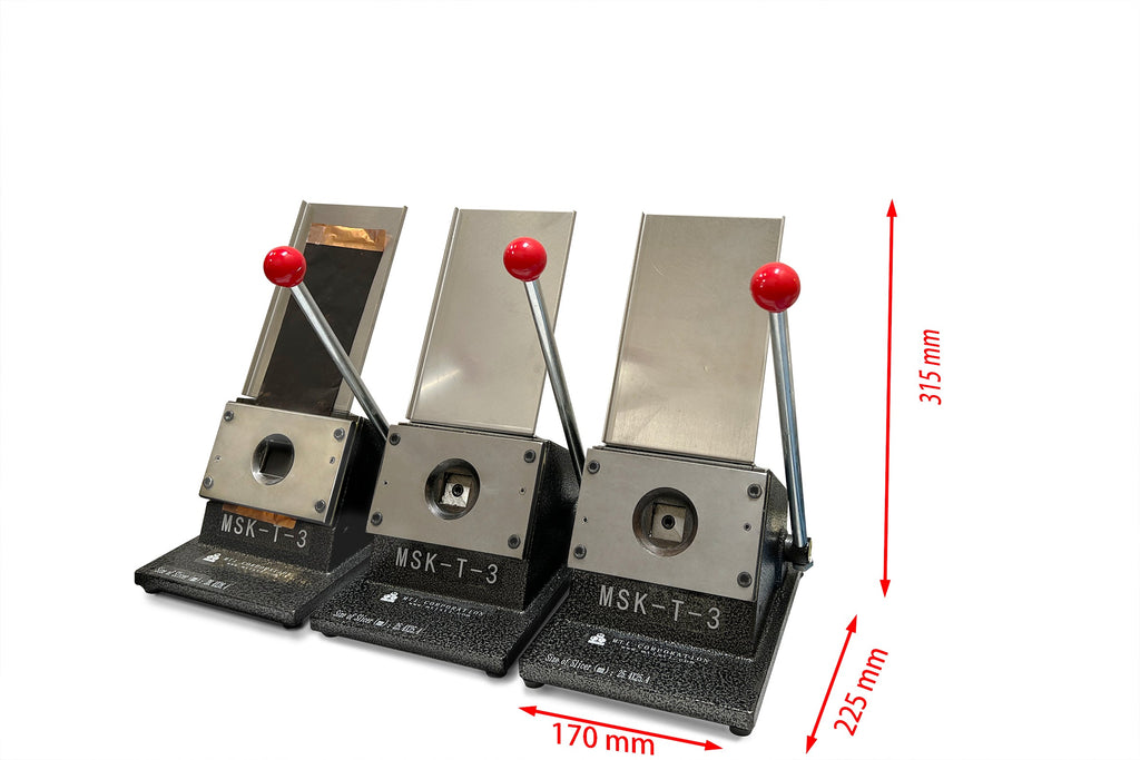 Three Manual Die Cutters for 1"x1" Split Pouch Cell - MSK-T-3