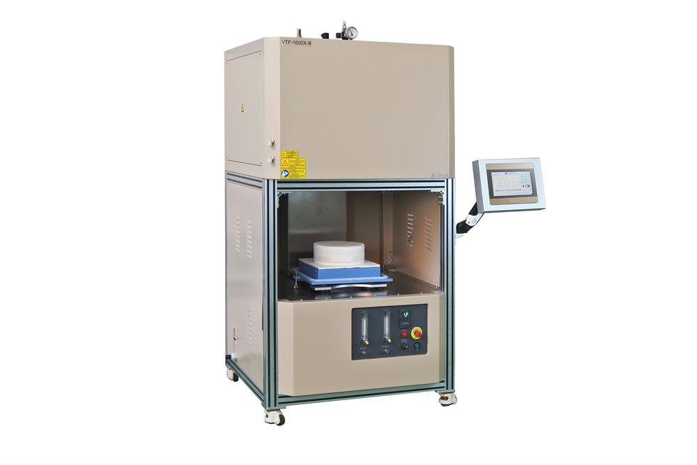 1700°C Vertical Atmosphere Controlled Furnace (11" I.D., 13 Liter) with Automatic Bottom Loading - VBF-1600X-B