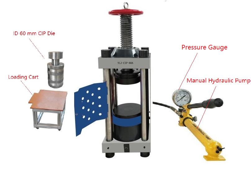 200T Electric Cold Isostatic Pressing (CIP) with ID 60/80/110 mm Vessel - YLJ-CIP-200