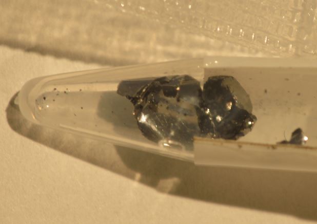Synthetic MoS2, Size: about 3 mm x 3 mm x 0.1 mm - MoS2synS030301SNUS