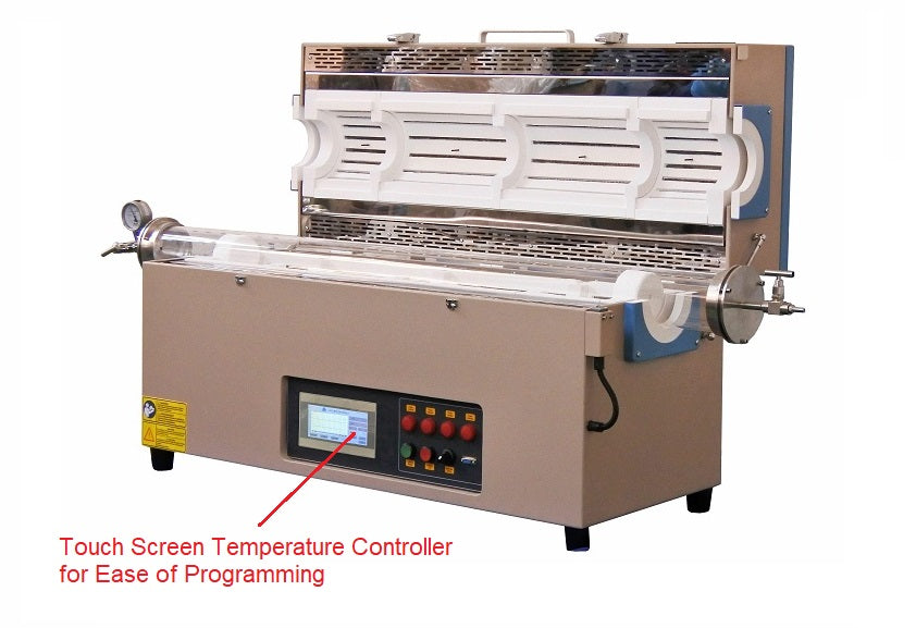1200C 4-Zone Tube Furnace w/ Touch Screen Controller & Optional Quartz Tube & Flanges (OD 80 -130 mm) - OTF-1200X-IV