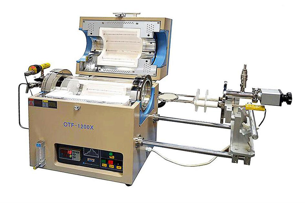 Compact Atmosphere Controlled RTP Furnace with 4" ID Quartz Tube up to 1100°C - OTF1200XRTP4