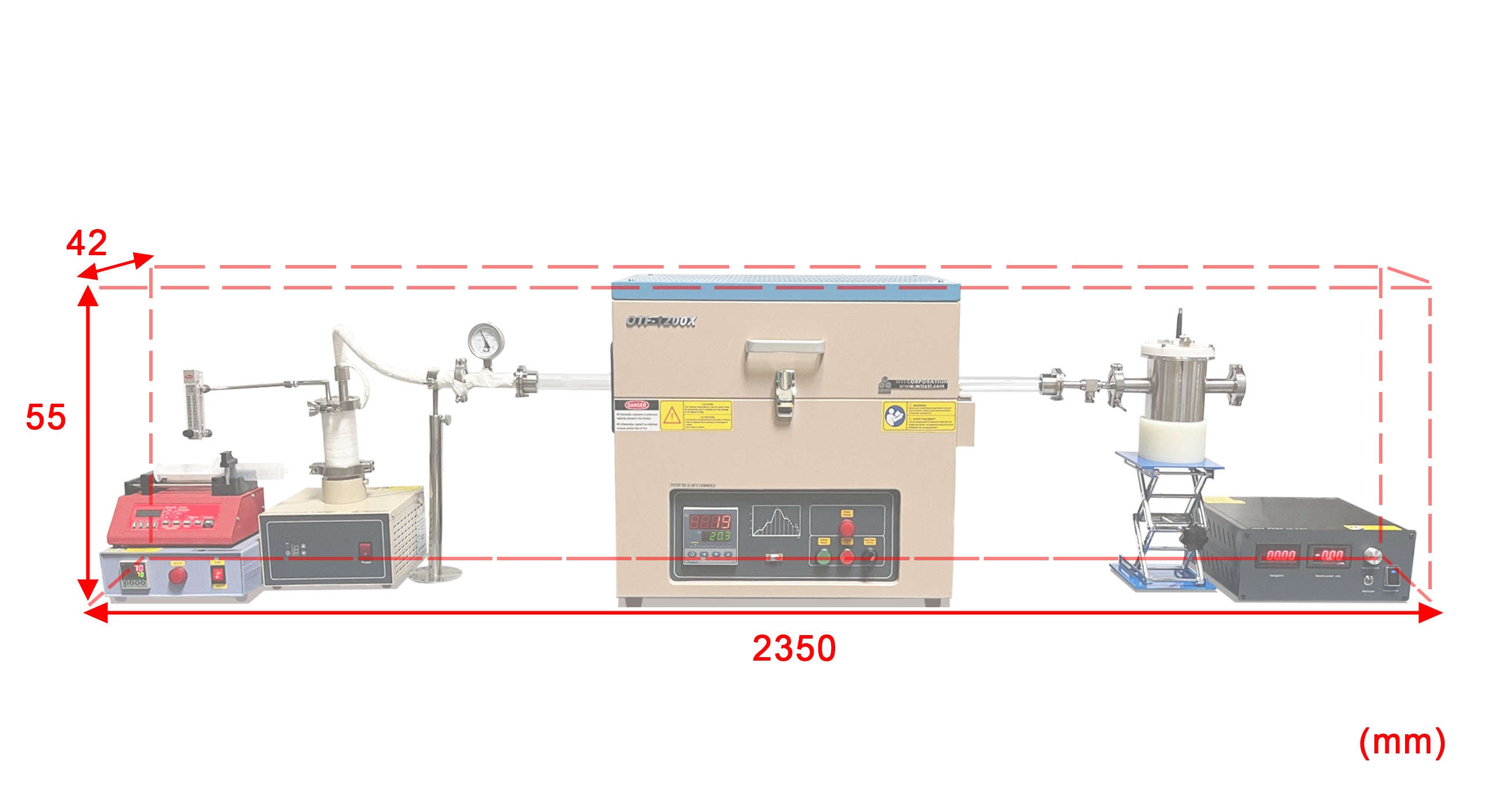 1.7MHz Ultrasonic Spray Pyrolysis Furnace 1200C Max. for Synthesis Nanoparticles - OTF-1200X-PGEP