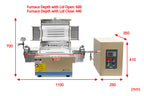 1100C Hydrogen Gas Tube Furnace with 5" Quartz Tube with H2 Detecting System - OTF-1200X-S5-H2