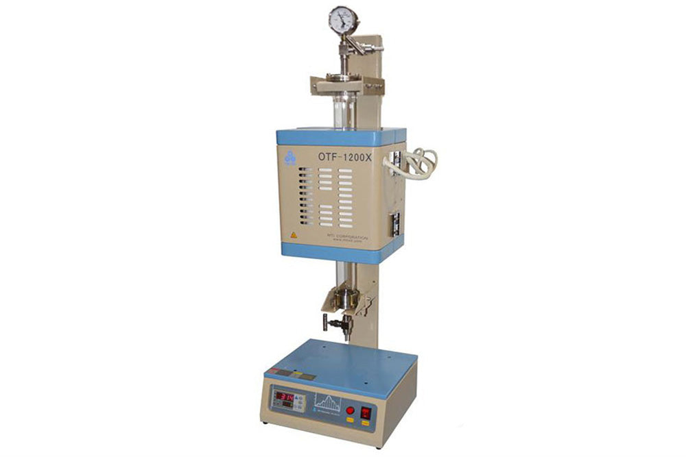 Compact Vertical Split 1" or 2" Quartz Tube Furnace with SS Vacuum Flanges - OTF1200XSVT