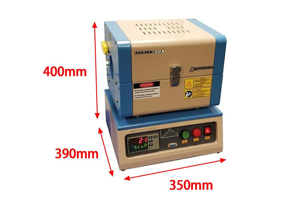 1200C Compact Split Tube Furnace (8" heating zone) w/ Vacuum Flanges & Optional Tube Size - OTF-1200X-S