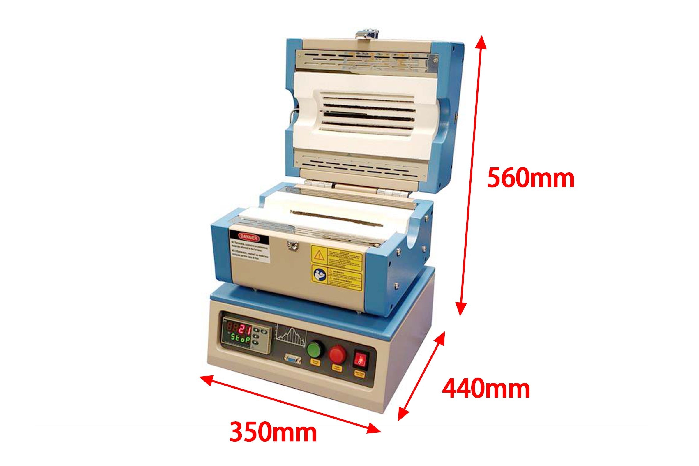 1200C Compact Split Tube Furnace (8" heating zone) w/ Vacuum Flanges & Optional Tube Size - OTF-1200X-S