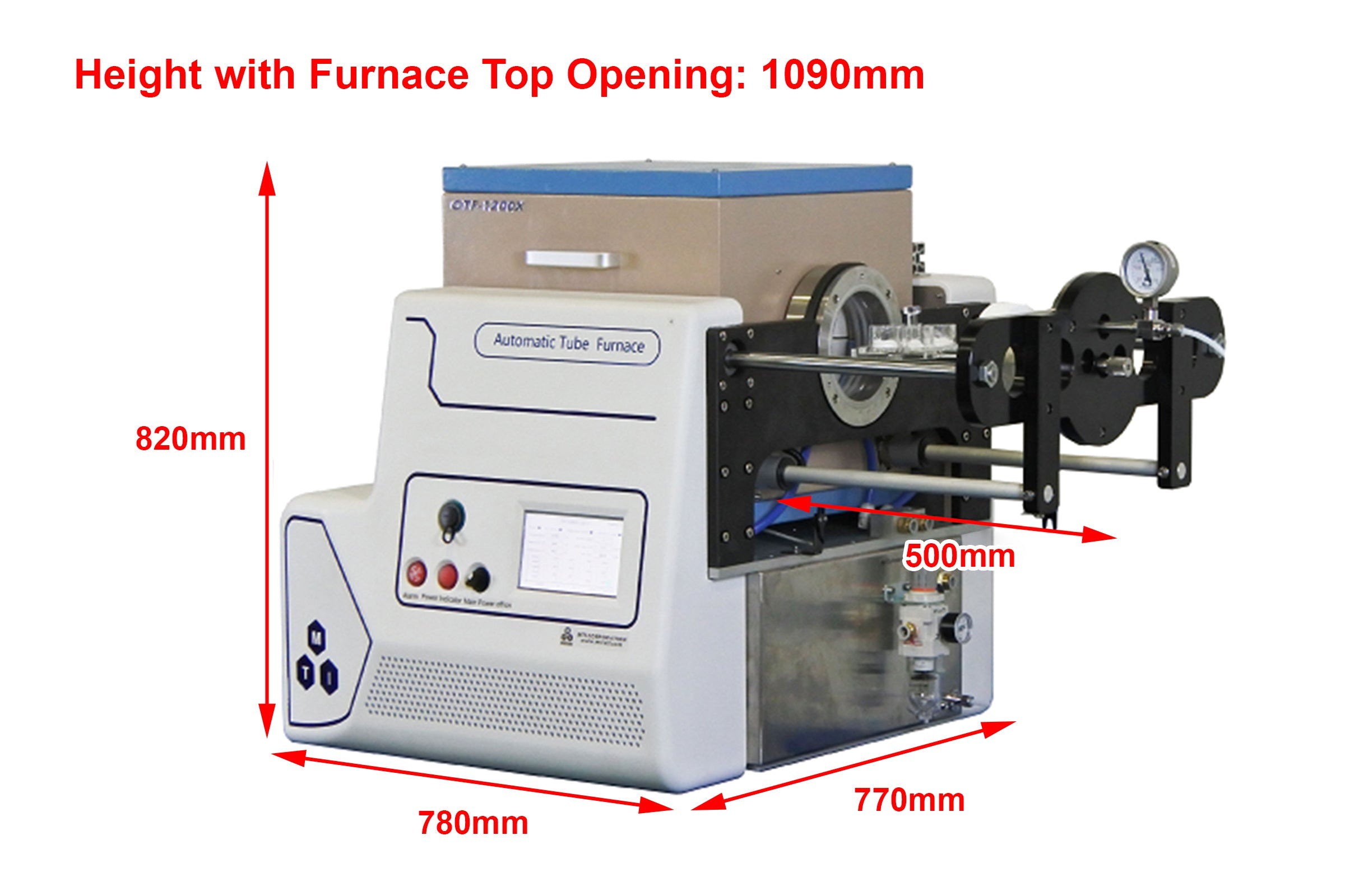 1200 °C Max 5" Automated Tube Furnace for AI Material Research - OTF1200XS5-ASD