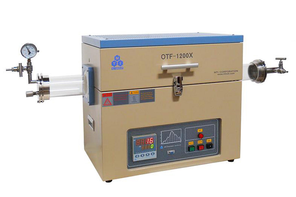 1200C Split Tube Furnace (18" heating zone) with Optional Quartz Tube Size & Flange - OTF1200X
