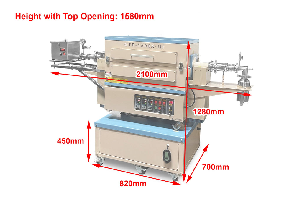 1500C 3-Zone Rotary 60mm Furnace with Automatic Feeding & Receiving System - OTF-1500X-III-R60-AF