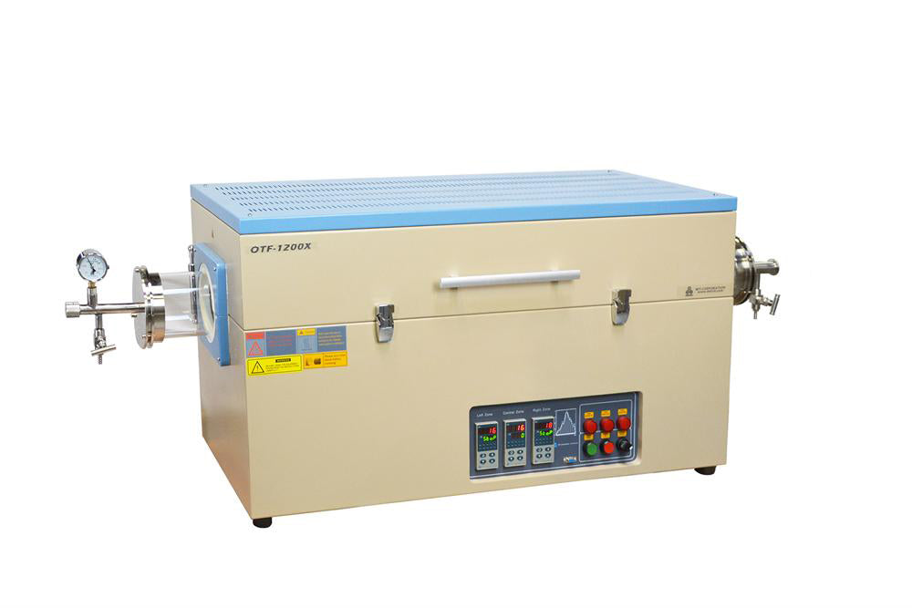 36" Three-Zone Split Tube Furnace w/ Optional Tube & Flange (3.14" / 5'' O.D, 1200C Max) -OTF1200XIII