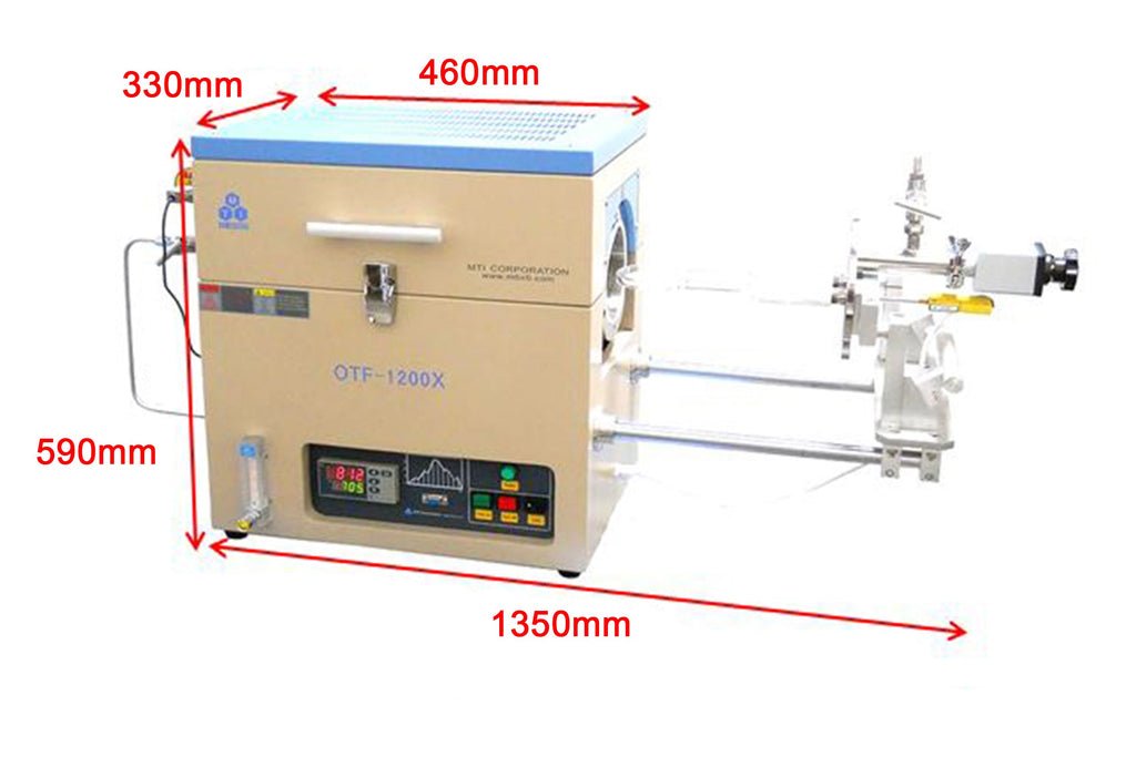Compact Atmosphere Controlled RTP Furnace with 4" ID Quartz Tube up to 1100°C - OTF1200XRTP4