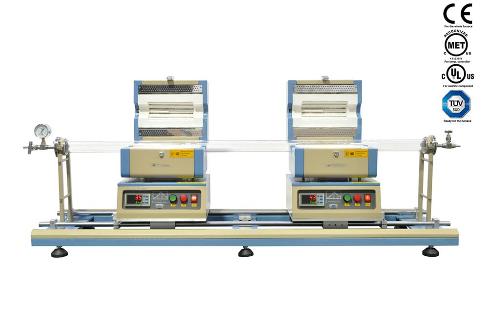 1200C Max Dual Sliding Tube Furnace with 50 mm Tube Flanges for TCVD - OTF-1200X-S-50-DFSL