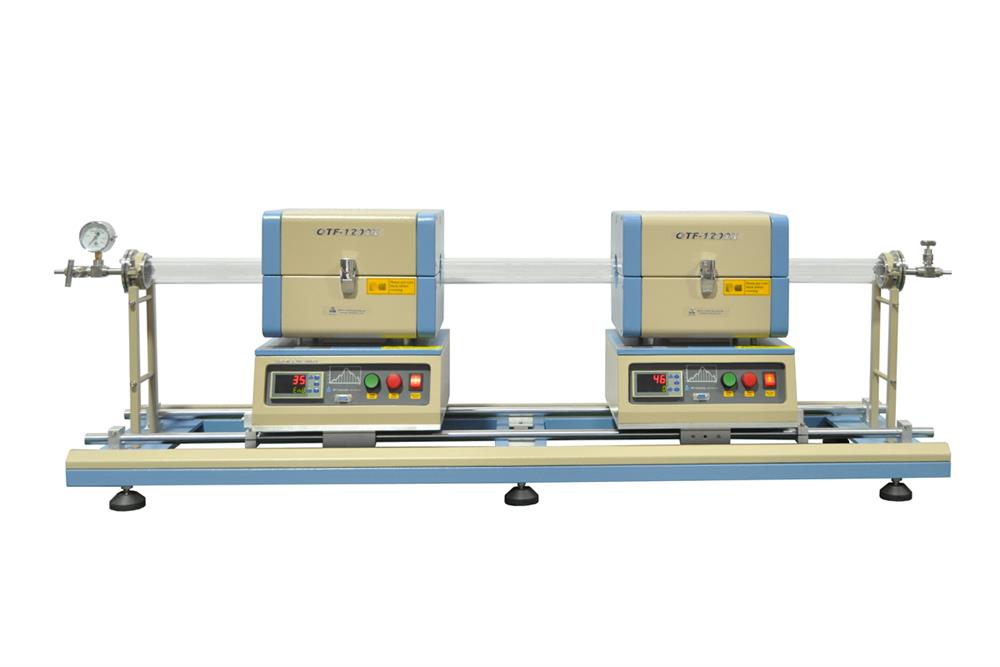 1200C Max Dual Sliding Tube Furnace with 50 mm Tube Flanges for TCVD - OTF-1200X-S-50-DFSL