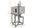 Compact 5'' Vertical Quartz Tube Furnace (1100C ) with SS Vacuum Flanges - OTF-1200X-S-VT-5