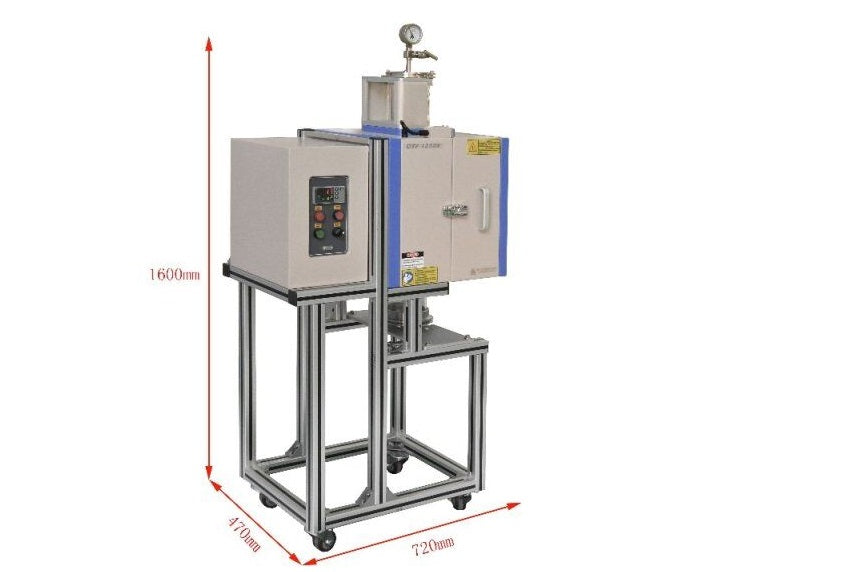 Compact 5'' Vertical Quartz Tube Furnace (1100C ) with SS Vacuum Flanges - OTF-1200X-S-VT-5