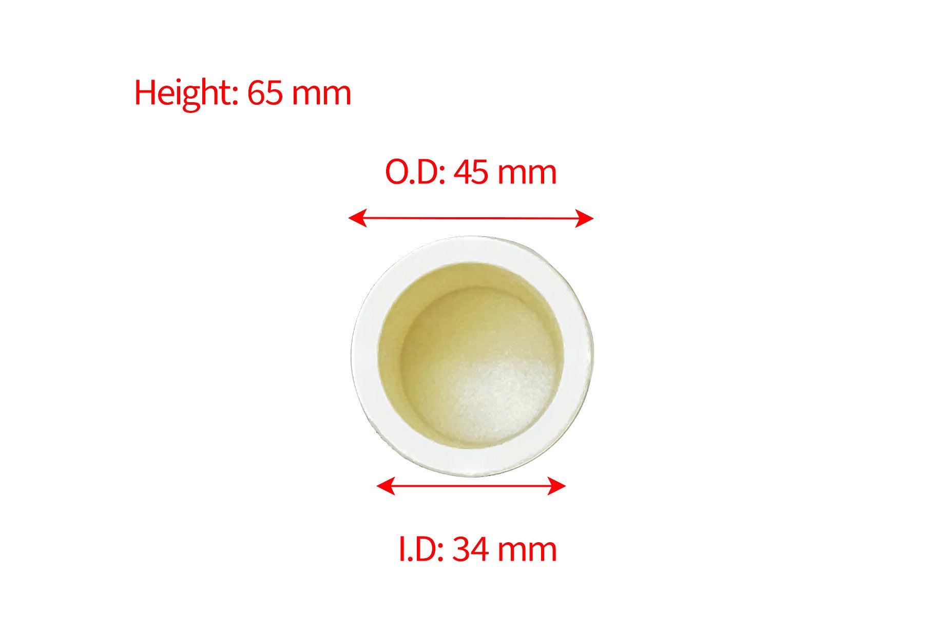PTFE Cylindrical Crucible for Hydrothermal Reactor - PTFE45D65H