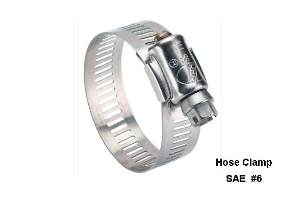 SS 0.32 Inch Barbed Hose Fitting and Hose Clamp , 1/4-Barbed