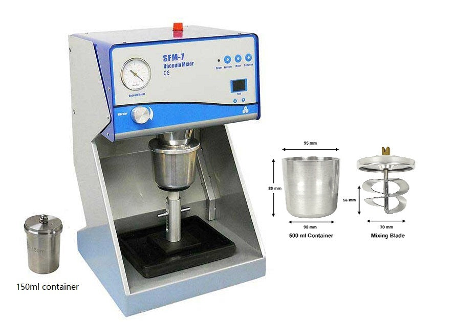 Vacuum Mixer w/ Vac. Pump & 2 Containers (150 & 500mL) & Optional 1L Tank-MSKSFM7