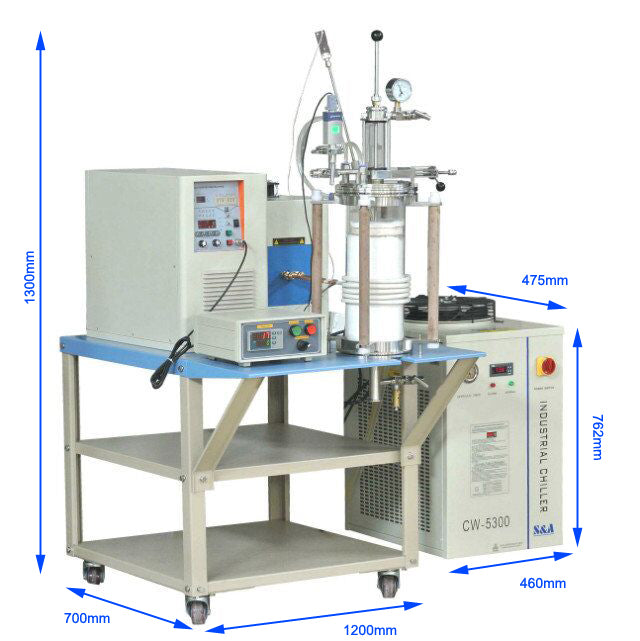 15KW 1700C Max. Induction Heater (6" Tube) with Dose Feeding & Melt Stirring Function - SP-60KTC