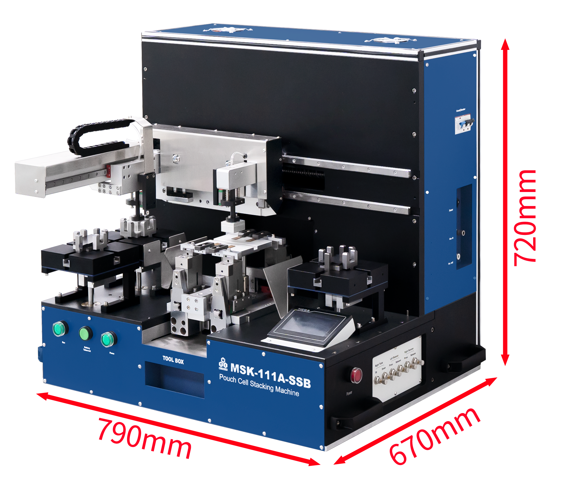 Pouch Cell Stacking Machine for Solid State Battery up to 100L x 90 W (mm) - MSK-111A-SSB