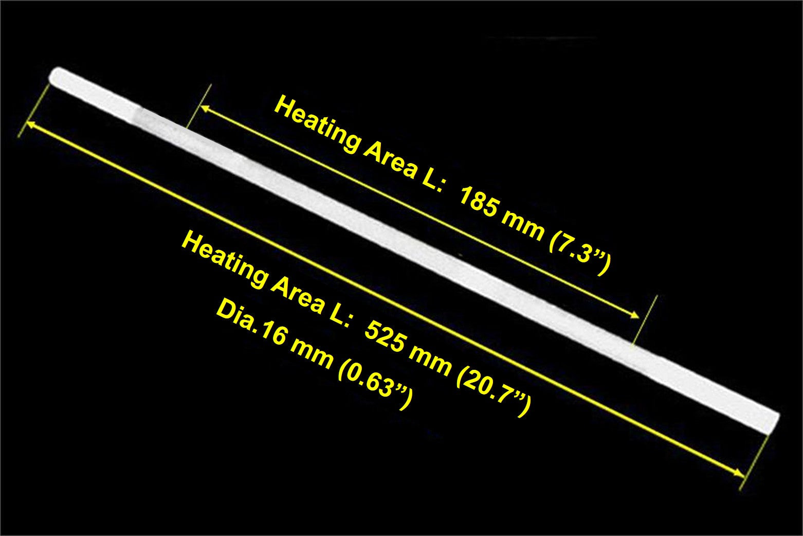 1500°C SiC Electric Heating Element (525 mm L) - G1500HE525