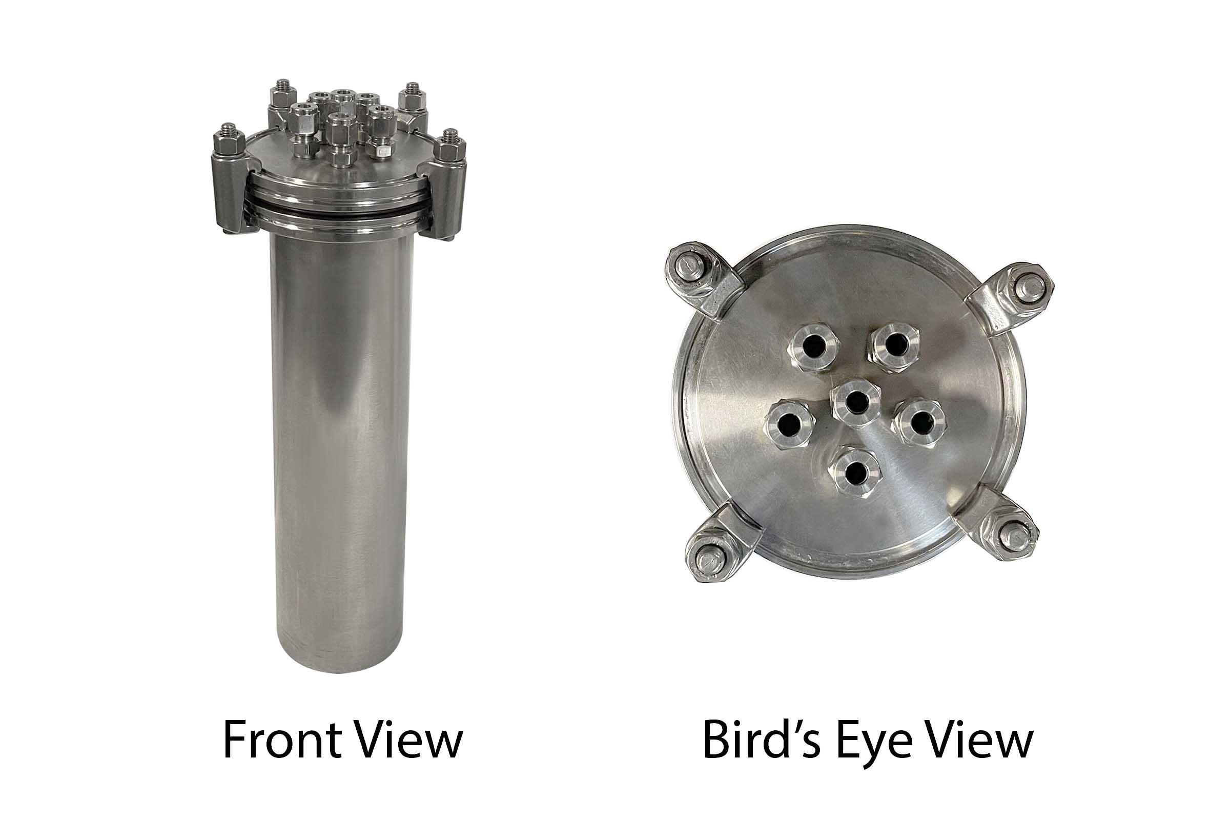 Ti Vessel (1100 ml) with 6 1/4" Feedthrough Ports for VBF-600Ti - RC-Ti1100FT6