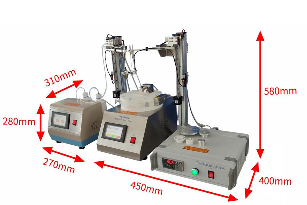 Automated Multi-layer Spin Coater(1000 layers) w/ Heating Cover and Solution Dispenser VTC-100ML