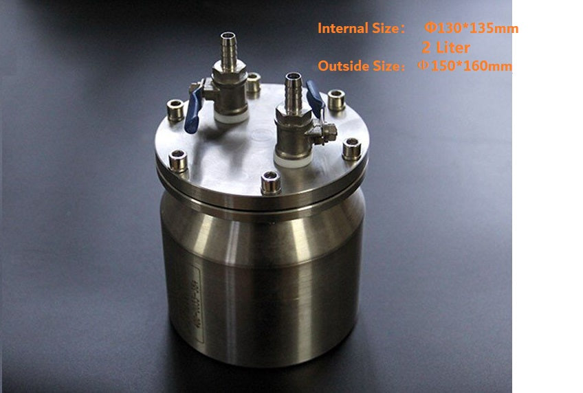 Stainless Steel Vacuum Jar for MTI Lab Roller (2L) - SS-V2