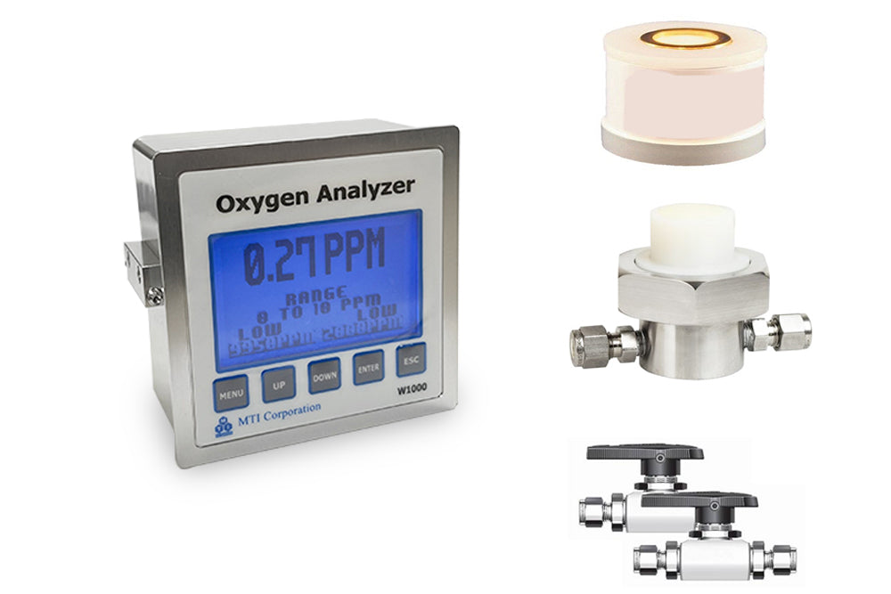Trace Oxygen Analyzer (0 - 1000ppm) with KF40 & Flow Housings - W1000