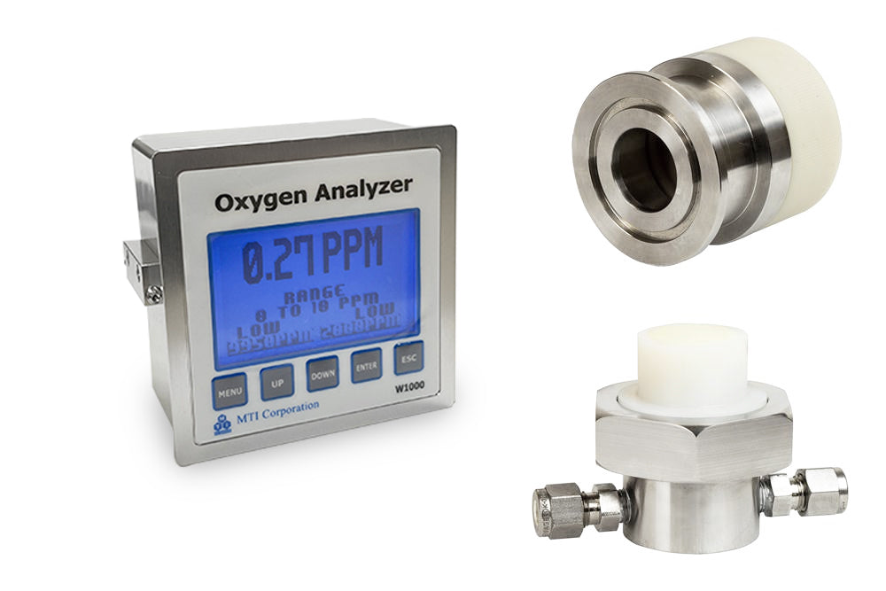 Trace Oxygen Analyzer (0 - 1000ppm) with KF40 & Flow Housings - W1000