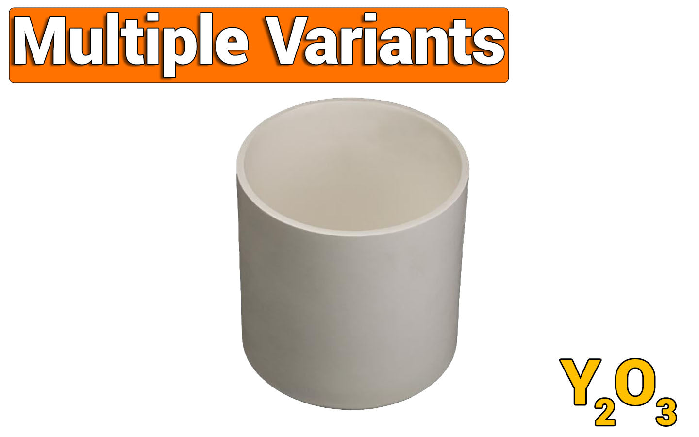 Yttrium Oxide(Y2O3) Cylindrical Crucible