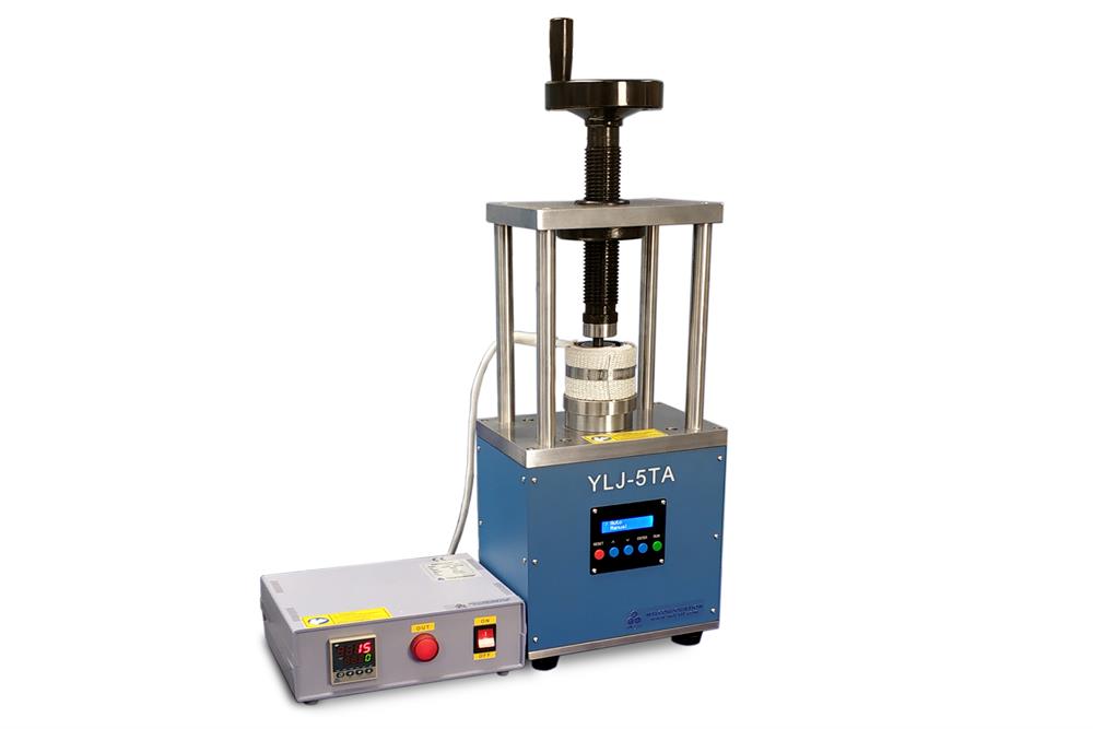 550 °C Max Hot Pellet Press with Si3N4 Die and 5T Digital Pressure & Temp. Control - YLJ-HP2