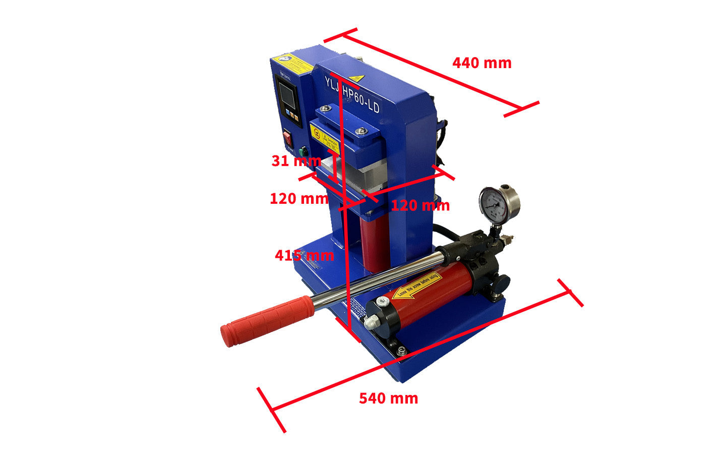 200C Max. 6T Hydraulic Lamination Hot Press (12x12 cm area) - YLJ-HP60-LD