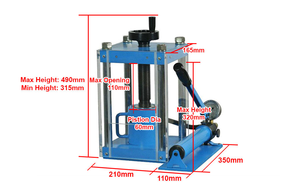 24T Lab Press with Separable Hydraulic Pump & Safety Cover - YLJ-24TS