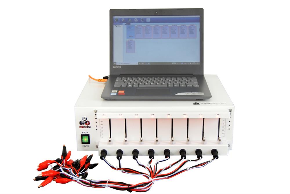 8 Channel Battery Analyzer (2-1000 mA, 5V) w/ Laptop & Software - BST8-1A
