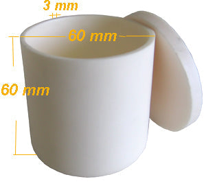Alumina (Al2O3) Cylindrical Crucible from 0.1 mL to 3000mL optional