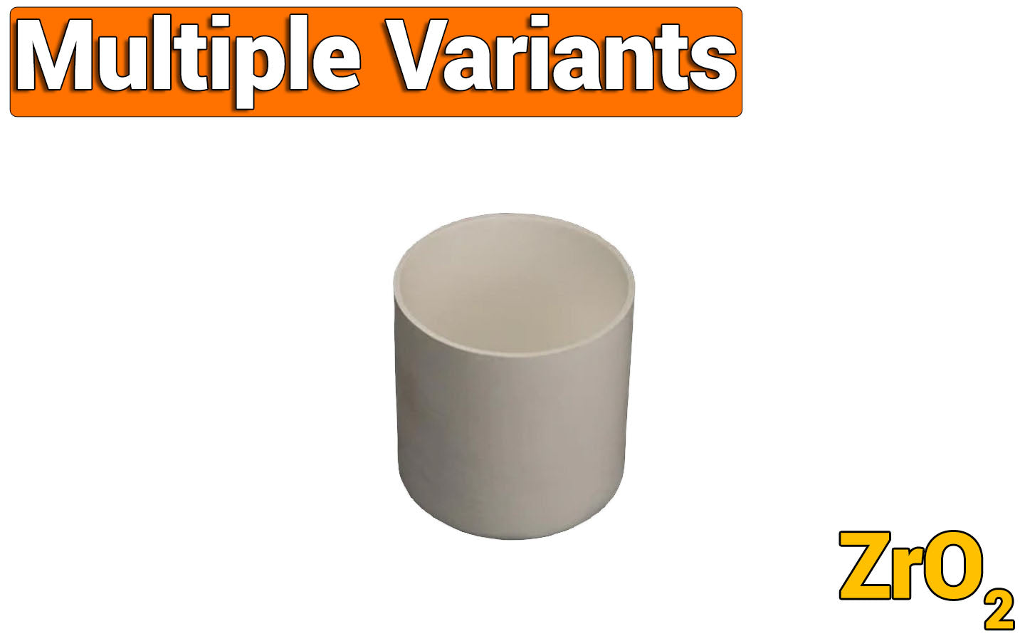 Zirconia (ZrO2) Cylindrical Crucible