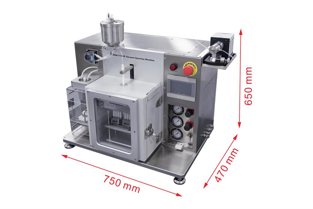 Compact Vacuum Electrolyte Injection System for Pouch and Cylinder Cells - MSK-113-CP