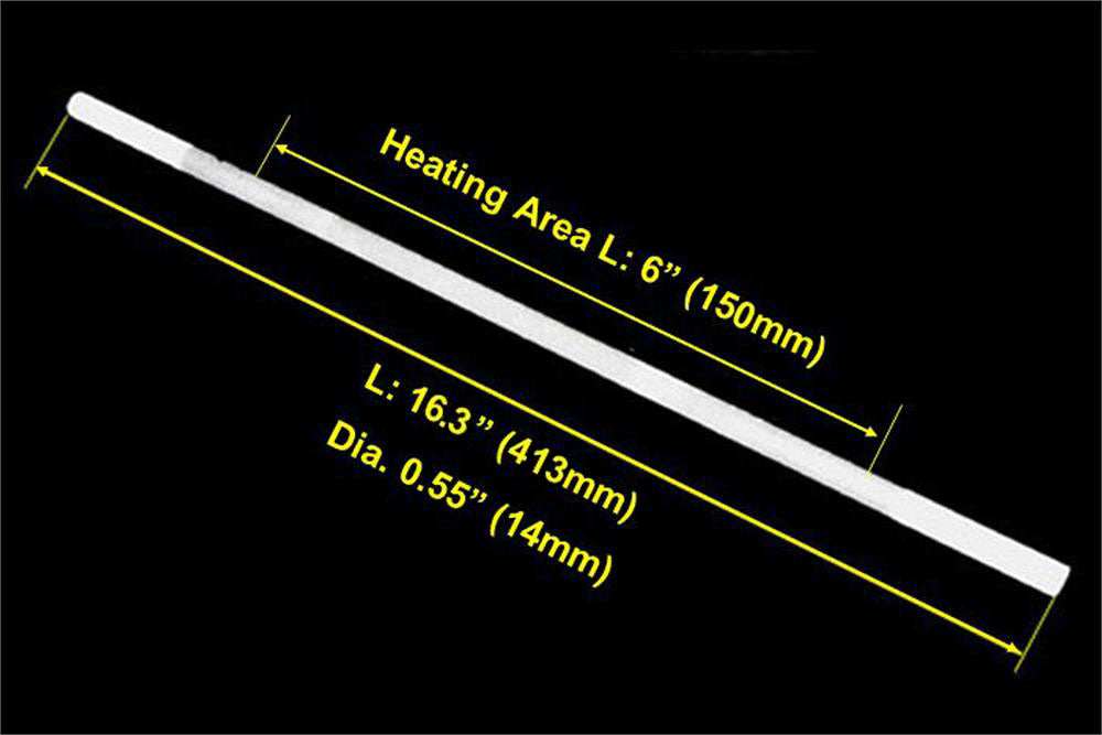 1500°C SiC Electric Heating Element (413 mm L) -O1500HE413
