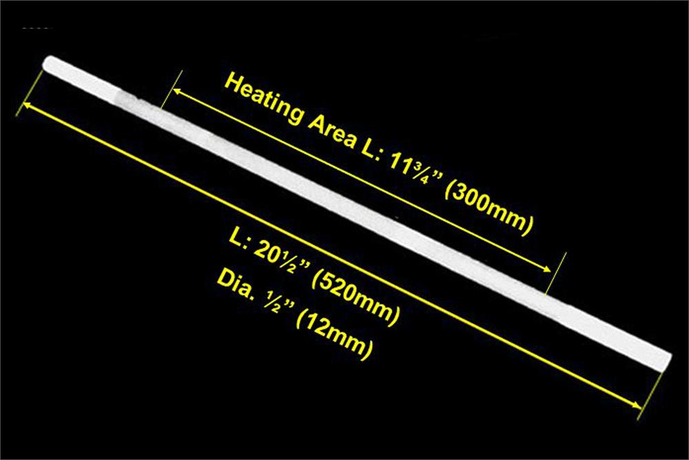1500°C SiC Electric Heating Elements (520mm L) - OTF1500-HEL-520