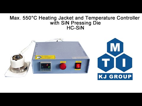 Hydraulic Pellet Press with 12 mm Si3N4 Die (550 °C Max) and Temperature Control - YLJHP2H