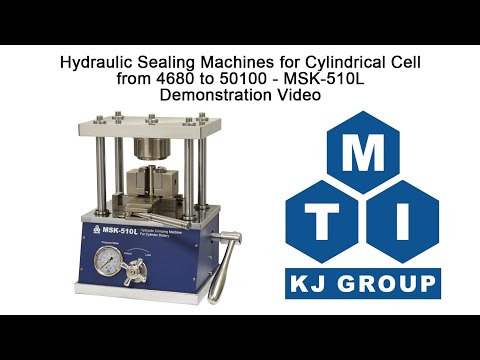 Hydraulic Sealing Machine for 46 mm x L 80 - 120 mm ( 4680, 46100 or 46120 cell) Cylindrical Cases & Option for 50100 - MSK-510L