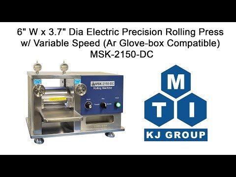 6"W x 3.7" Dia Electric Cold Rolling Press w/ Variable Speed (Ar Glove-box Compatible) - MSK-2150-DC