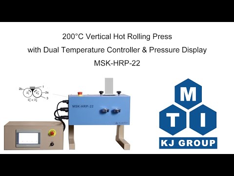 200°C Vertical Hot Rolling Press ( 4") w/ Asynchronous Rolling Speed & Pressure Display- MSK-HRP-22