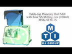 Touchscreen Programmable Planetary Ball Mill w/ Optional Milling Jars (4x100ml) - MSK-SFM-1S