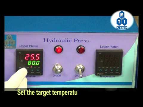 Customized 200 - 400°C  - 25T Hydraulic Flat Hot Press with Dual Temp. Controller - YLJ-HP1818V