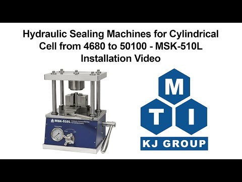 Hydraulic Sealing Machine for 46 mm x L 80 - 120 mm ( 4680, 46100 or 46120 cell) Cylindrical Cases & Option for 50100 - MSK-510L