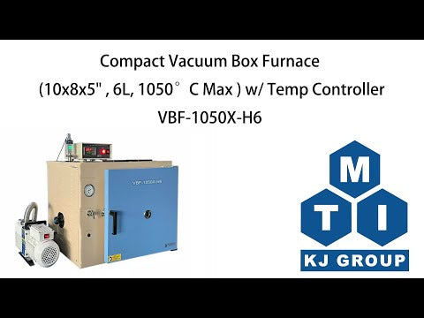 Vacuum Box Furnace (10x8x5", 6L, 1050°C or 1500oC Max, 10-4 torr ) w/ Temp Controller - VBF-1050X-H6
